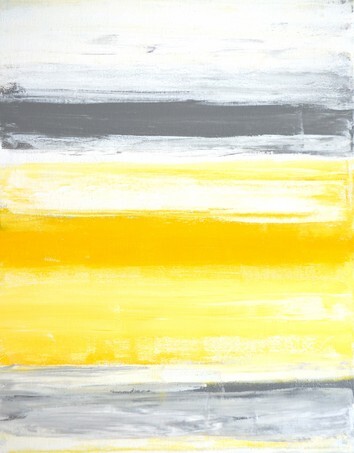 Yellow and Grey Abstract Art Painting